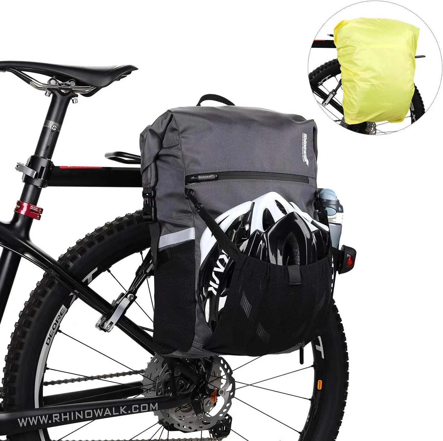 Rhinowalk Multifunction 24L Bike Pannier Bag Waterproof Bicycle Rear Seat Bag Laptop Backpack Motor Bag Luggage Bag