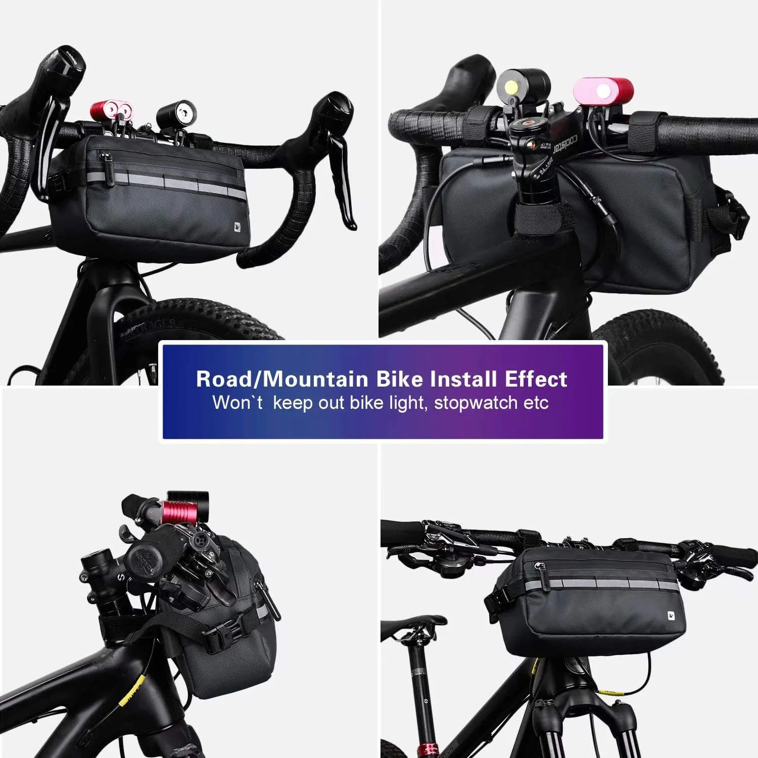 Rhinowalk Multifunction Bike Handlebar Bag Front Bag 3L Bicycle Frame Bag Waterproof Shoulder Bag Handbag Waist Bag