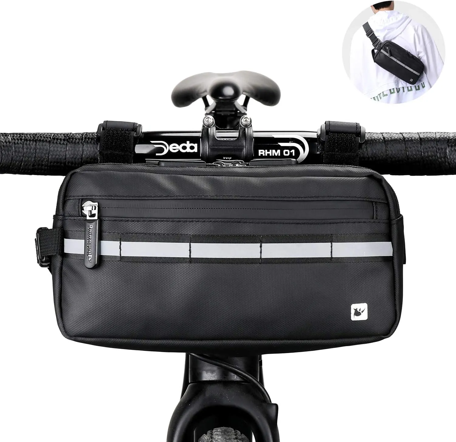 Rhinowalk Multifunction Bike Handlebar Bag Front Bag 3L Bicycle Frame Bag Waterproof Shoulder Bag Handbag Waist Bag