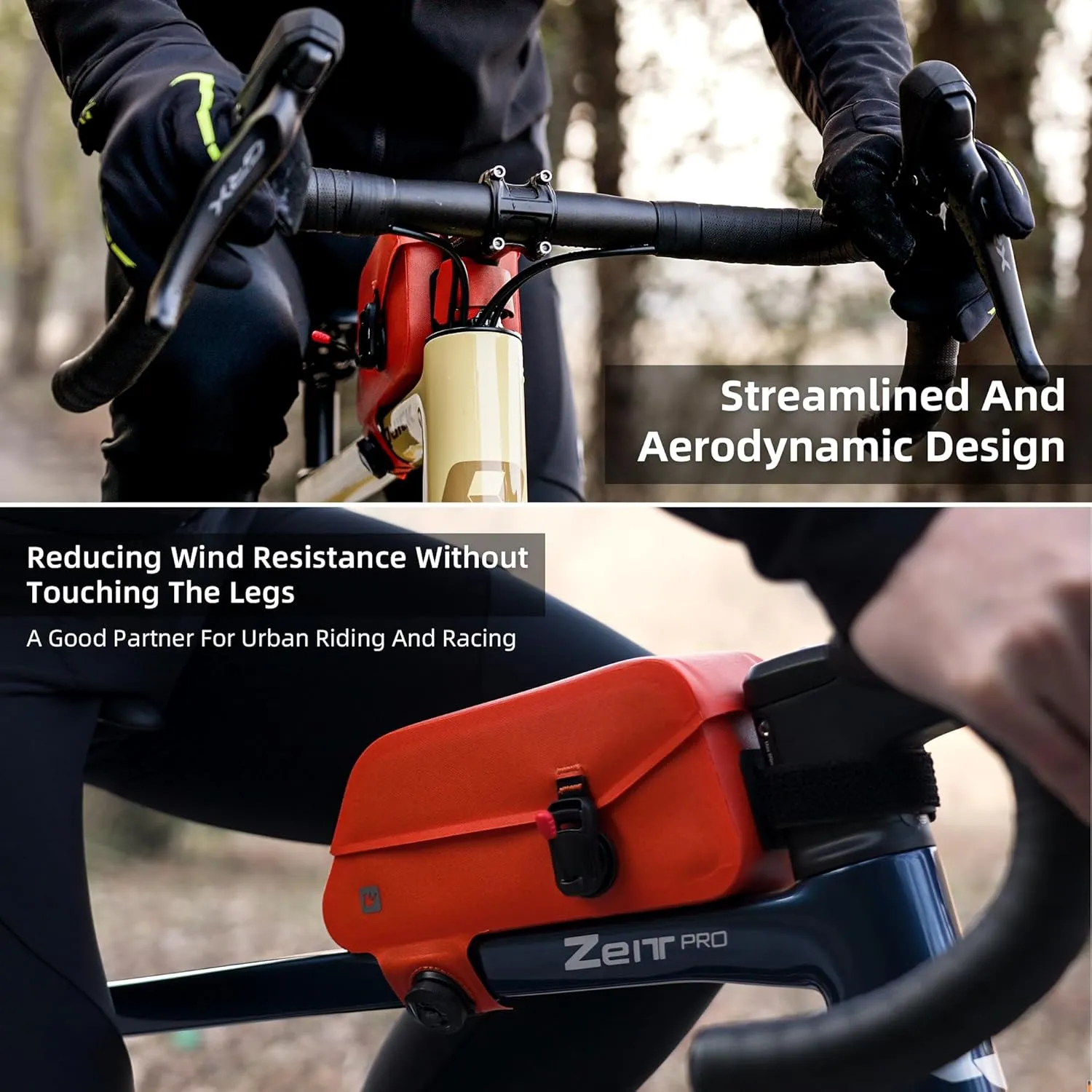 Rhinowalk Top Tube Bag - Fully Waterproof and Stable Bicycle Frame Bag for Mountain & Road Bike