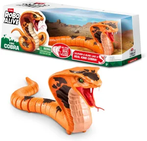 Robo Alive King Cobra by ZURU, Battery-Powered Robotic Moving Snake Toy, Realistic Snake Features, Ages 3 