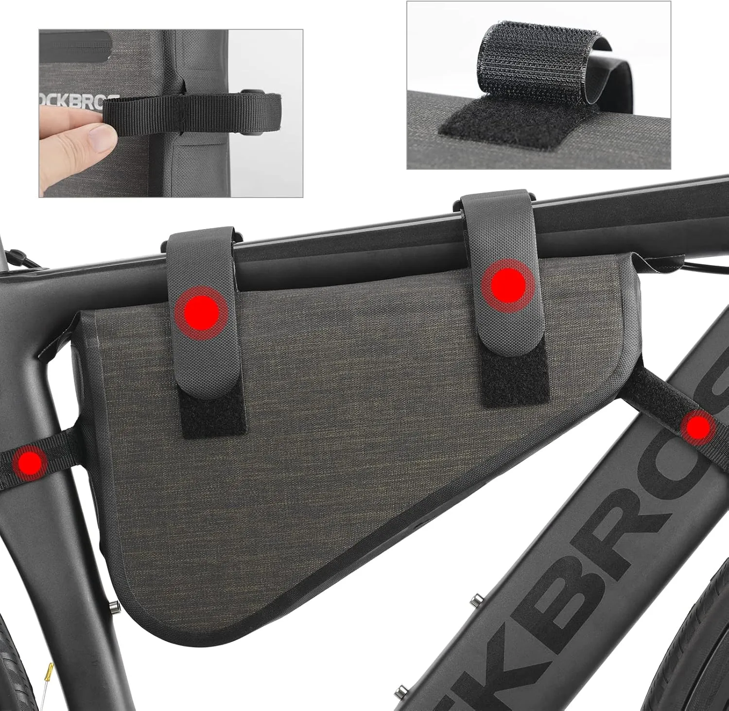 ROCKBROS 5L Bike Bicycle Frame Bag Waterproof Bikepacking Bike Bag Triangle Frame Bag Large Bike Storage Bag Under Frame 5L