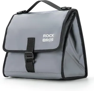 ROCKBROS Bike Bag, 4L-7L Adjustable Capacity Bicycle Bag for Brompton Folding Bike, Insulated Lunch Bag Waterproof Bicycle Front Storage Bag, Crossbody Bag for Men Woman, Grey
