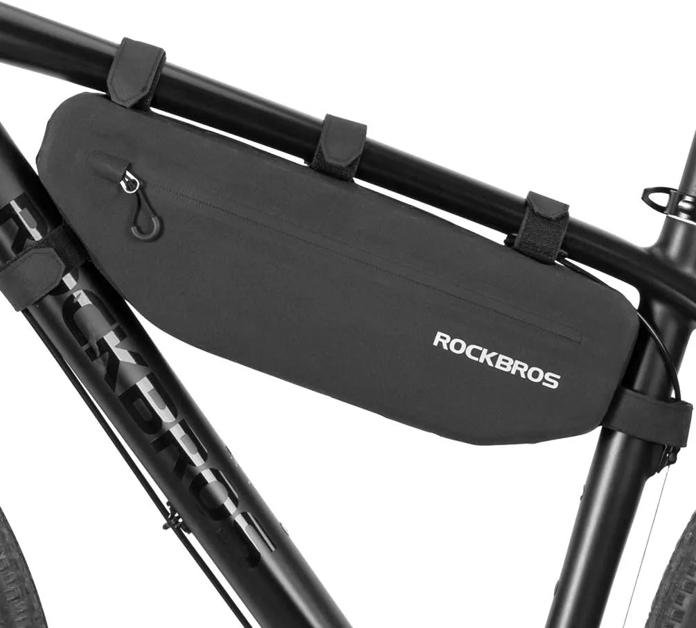 ROCKBROS Bike Frame Bag Waterproof Bike Triangle Bag Bicycle Under Top Tube Bag Corner Pouch Storage Bag Approx. 3 Litres for Cycling Accessories