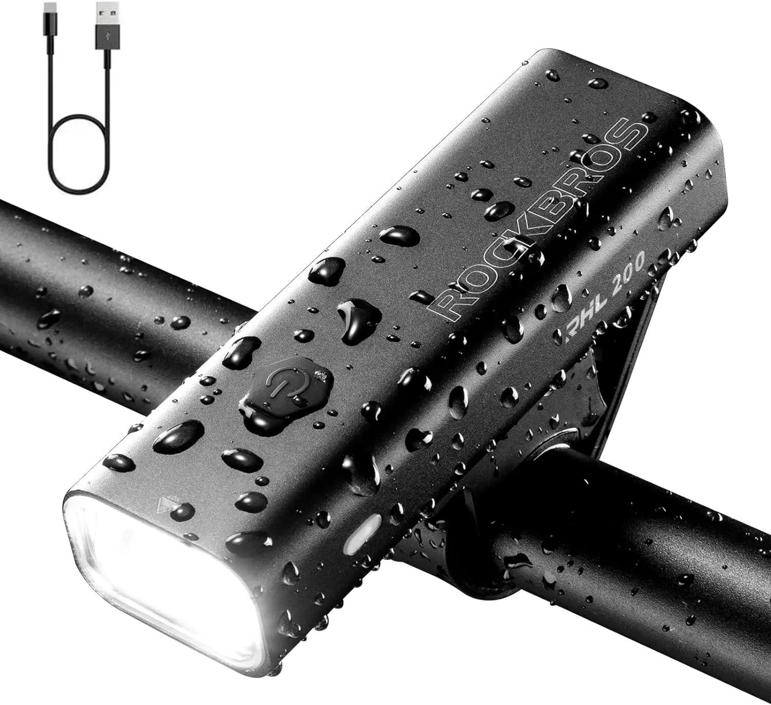 ROCKBROS Bike Lights USB Rechargeable IPX6 Waterproof Bike Headlight Easy Installation Bright Bike Front Light for Night Riding