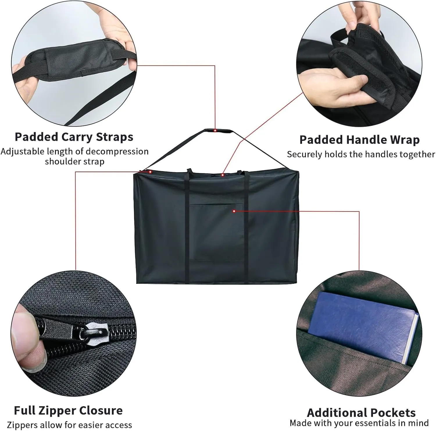 Rollator Travel Bag - Waterproof Travel Bag for Drive Medical 10257BL-1 Folding Walker Transport Chair Portable Large Duffel Bag Carry Case for Car and Airplane Traveling(35"L x 10"W x 26"H)
