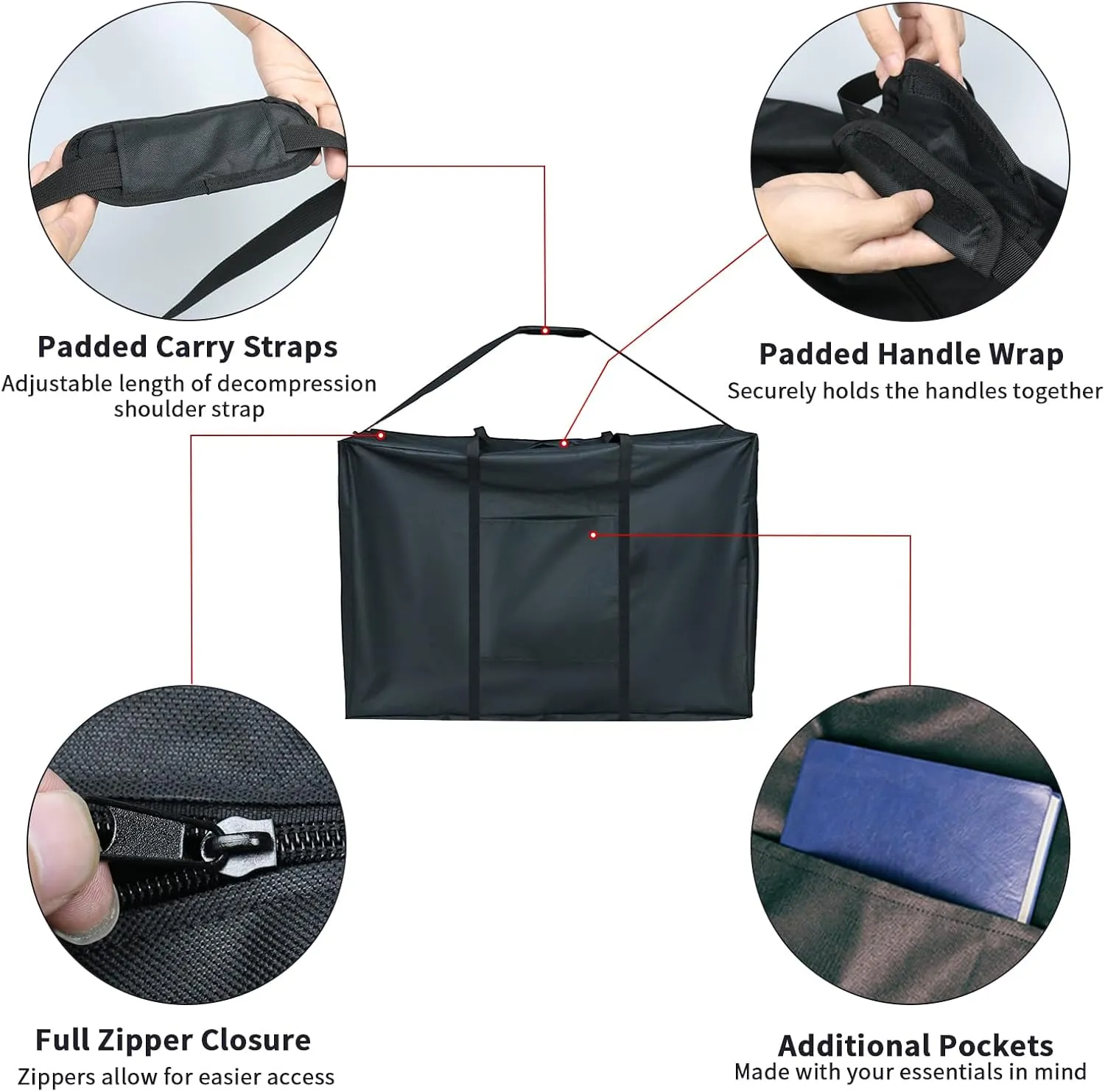 Rollator Travel Bag - Waterproof Wheelchair Bag for Folding Walker Compact Wheelchair Transport Chair Portable Large Duffel Bag Carry Case for Car and Airplane Traveling,32" Lx10 Wx37 H