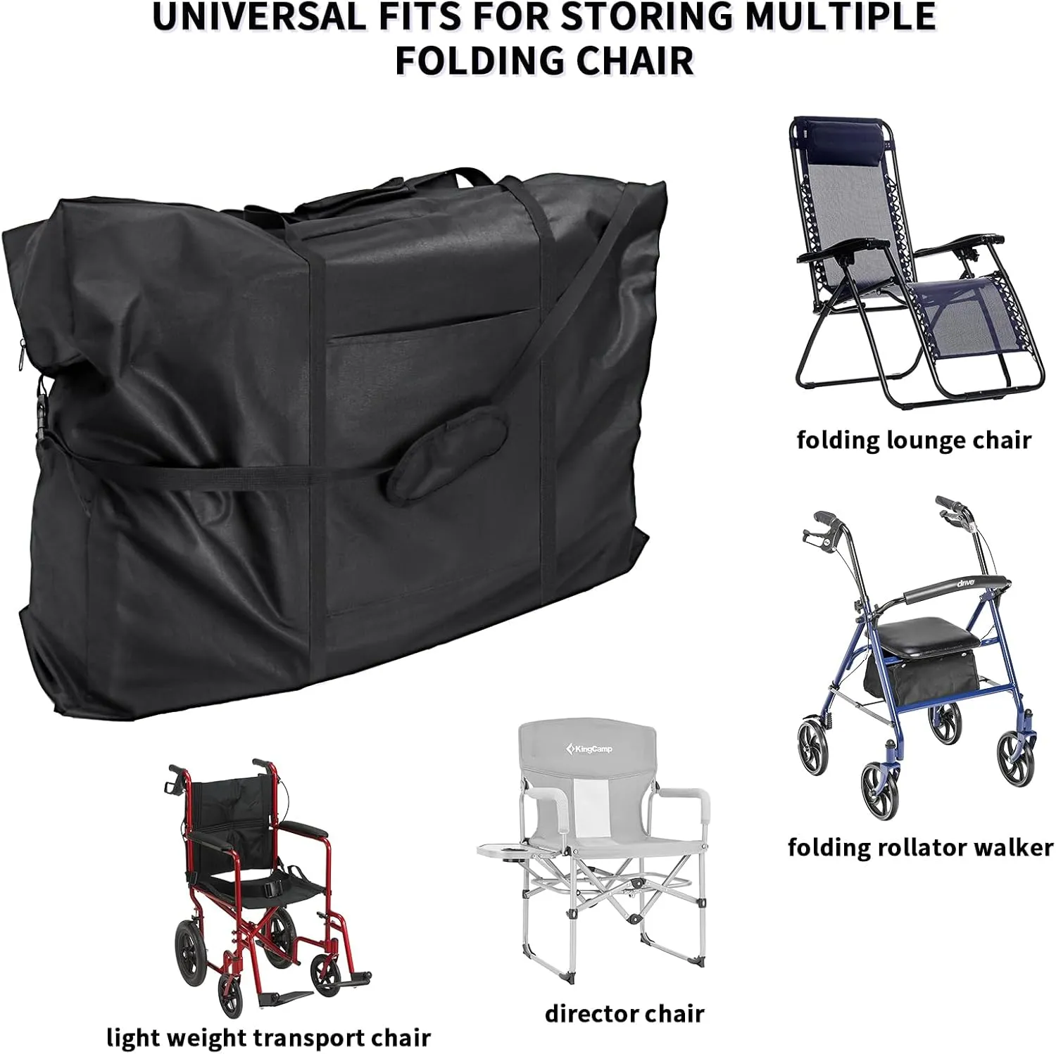 Rollator Travel Bag - Waterproof Wheelchair Bag for Folding Walker Compact Wheelchair Transport Chair Portable Large Duffel Bag Carry Case for Car and Airplane Traveling,32" Lx10 Wx37 H