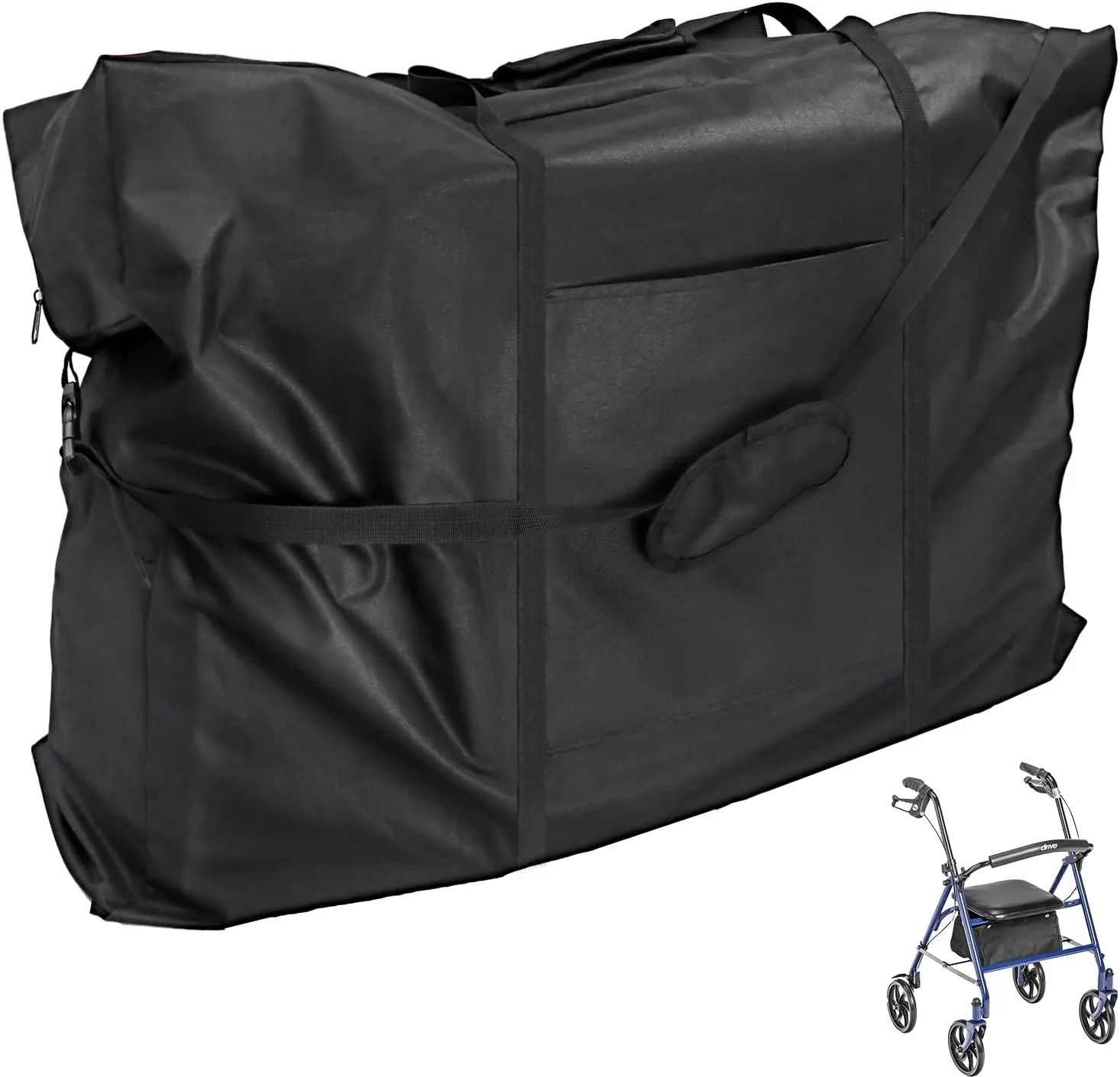 Rollator Travel Bag - Waterproof Wheelchair Bag for Folding Walker Compact Wheelchair Transport Chair Portable Large Duffel Bag Carry Case for Car and Airplane Traveling,Black