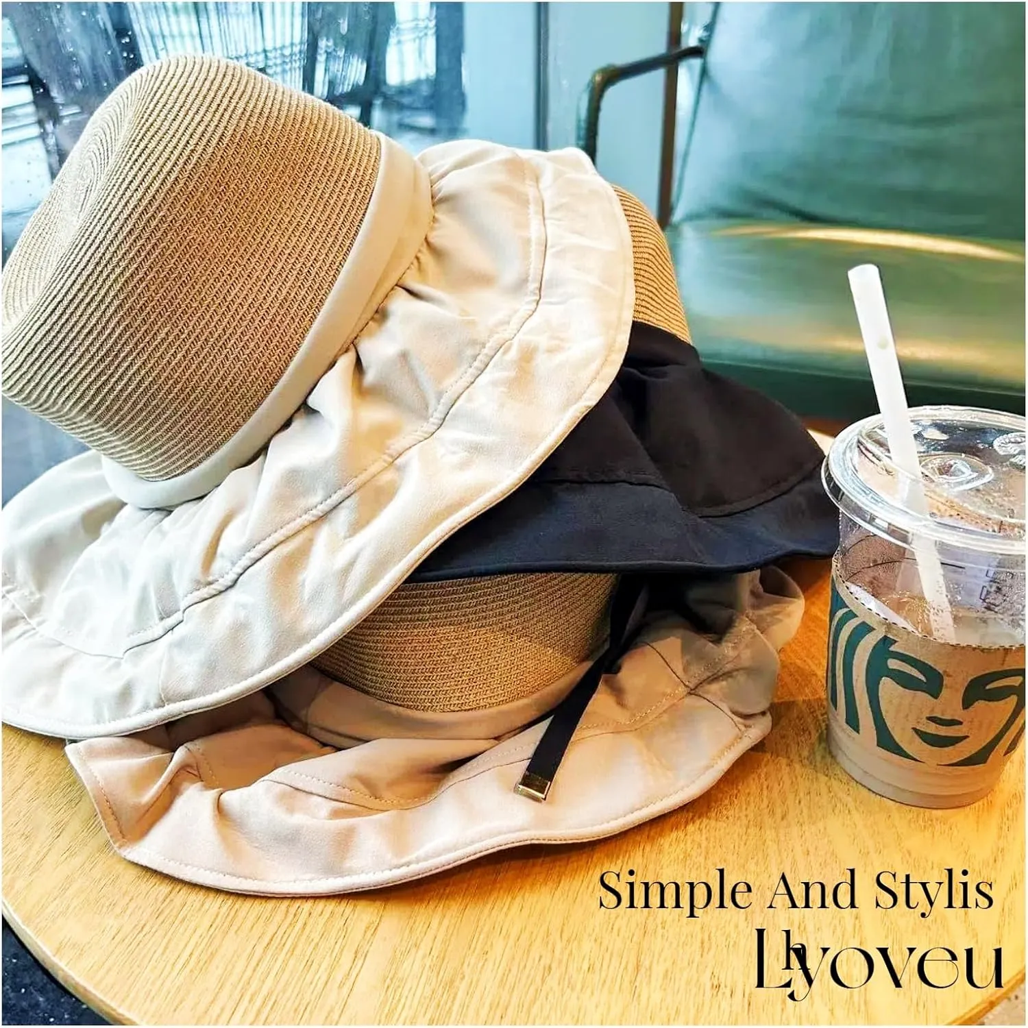 S-H1 Sun Visor Hat Straw Hat Wide Brim Beach Hat UV Protection Summer Hat for Women 2IN1 Shoulder Bag