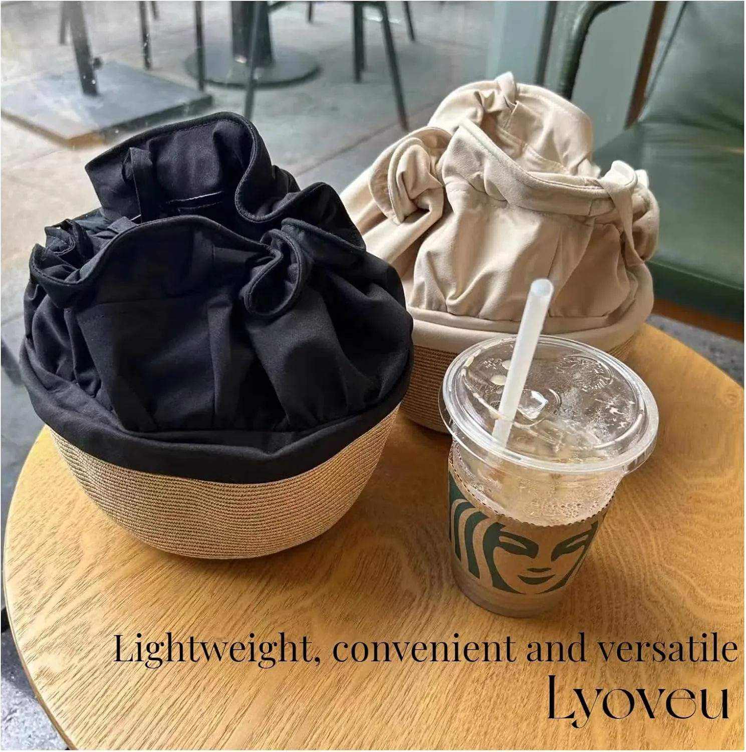 S-H1 Sun Visor Hat Straw Hat Wide Brim Beach Hat UV Protection Summer Hat for Women 2IN1 Shoulder Bag