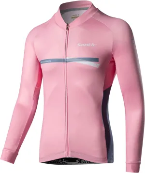 Santic Cycling Jersey Men's Long Sleeve Bike Reflective Full Zip Bicycle Shirts with Pockets