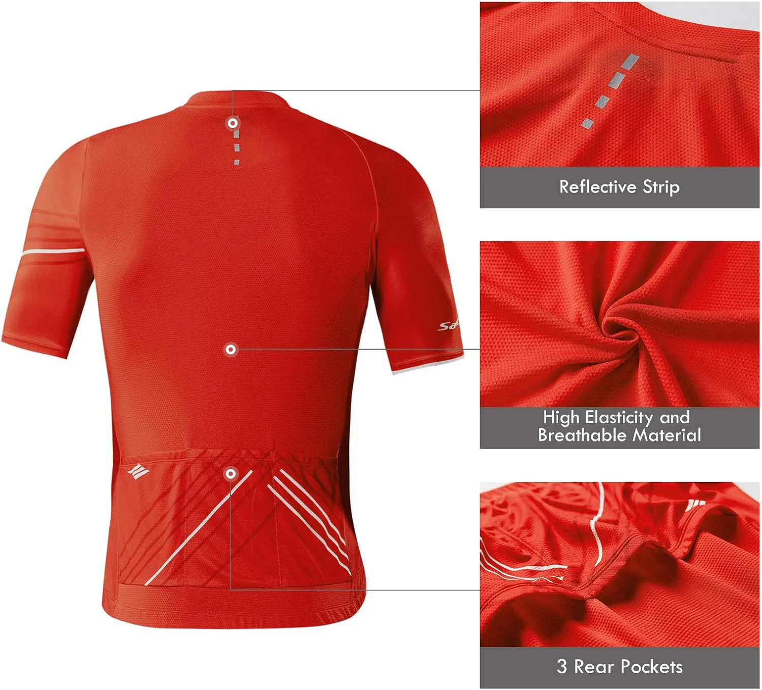 Santic Cycling Jersey Men's Short Sleeve Tops Mountain Biking Shirts Bicycle Jacket with Pockets …