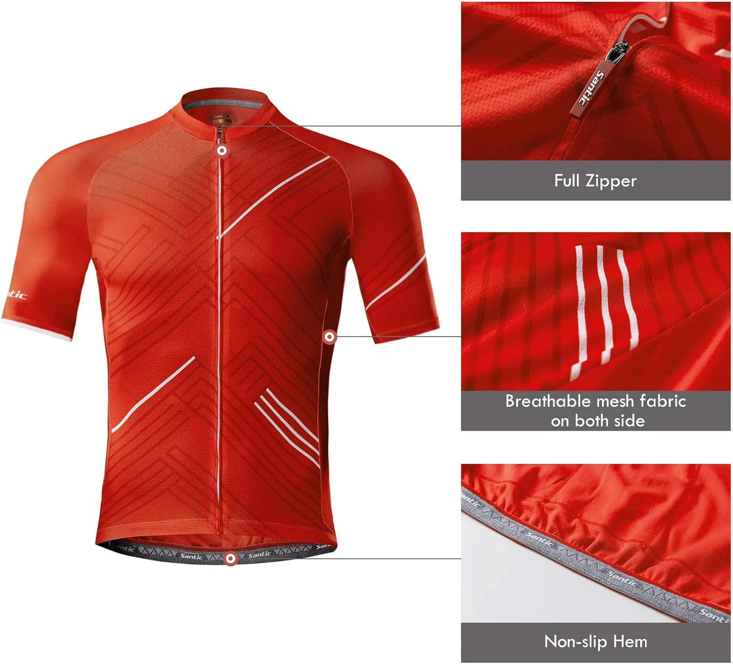 Santic Cycling Jersey Men's Short Sleeve Tops Mountain Biking Shirts Bicycle Jacket with Pockets …