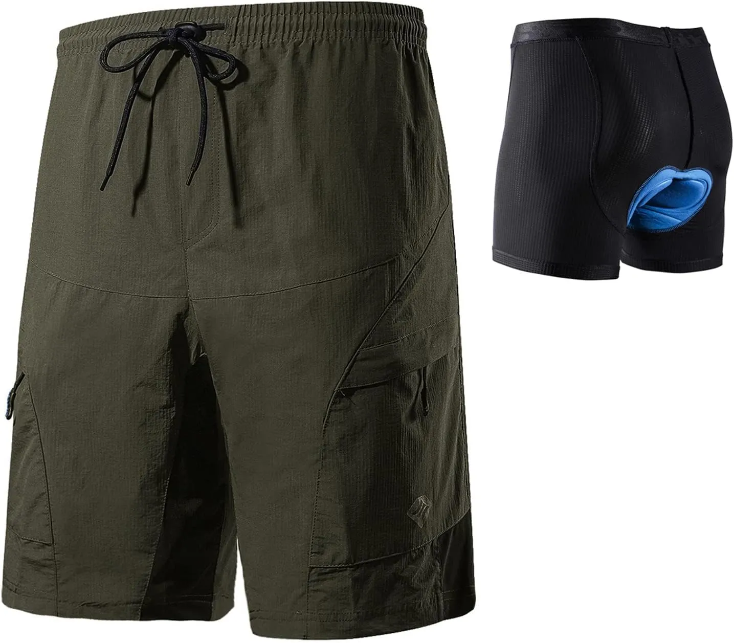 Santic Men's 3D Padded Mountain Bike Shorts Lightweight Cycling MTB Shorts