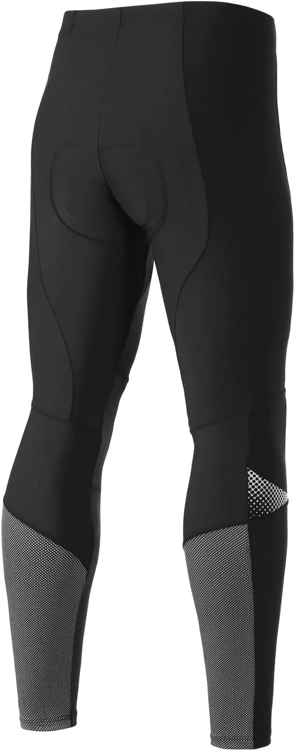 Santic Men's Bike Pants Long 4D Padded Cycling Tights Leggings Outdoor Riding Pants with Zipper Pockets