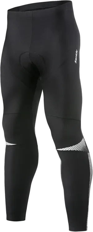 Santic Men's Bike Pants Long 4D Padded Cycling Tights Leggings Outdoor Riding Pants with Zipper Pockets