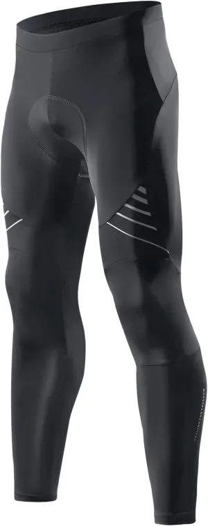 Santic Men's Bike Pants Long 4D Padded Cycling Tights Leggings Outdoor Riding Pants with Zipper Pockets