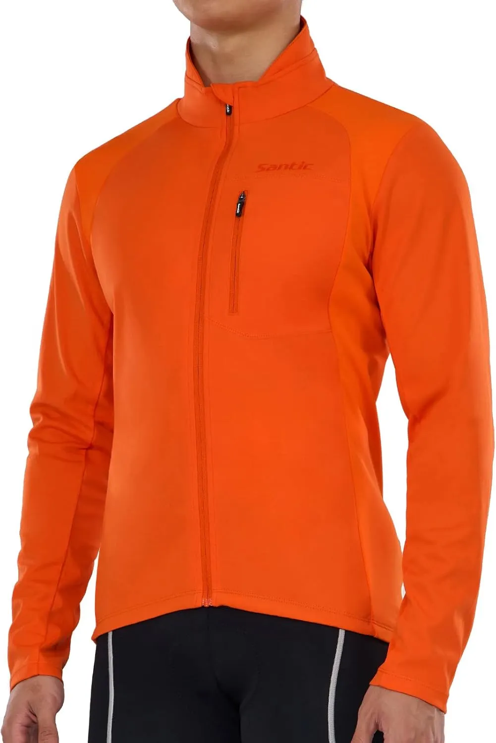 Santic Men's Cycling Bike Winter Jackets Windproof Fleece Thermal Warm UP Running Bike Bicycle Jacket Breathable Windbreaker