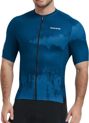Santic Men’s Cycling Jersey Short Sleeve Bike Shirts for Men Bicycle Jacket with Pockets Breathable & Quick Dry Yorkson