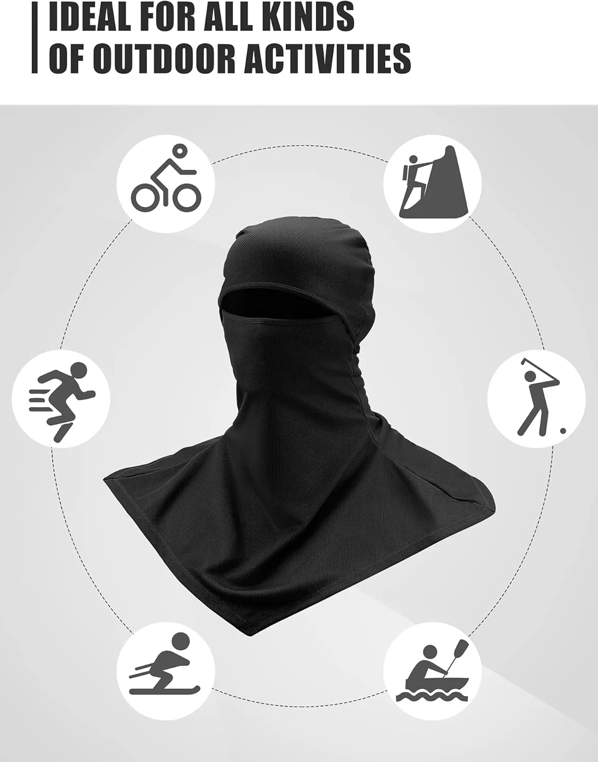 SATINIOR 3 Piece Balaclava Face Cover Sun Protection Neck Cover Summer Balaclava Motorcycle Face Mask for Men Women