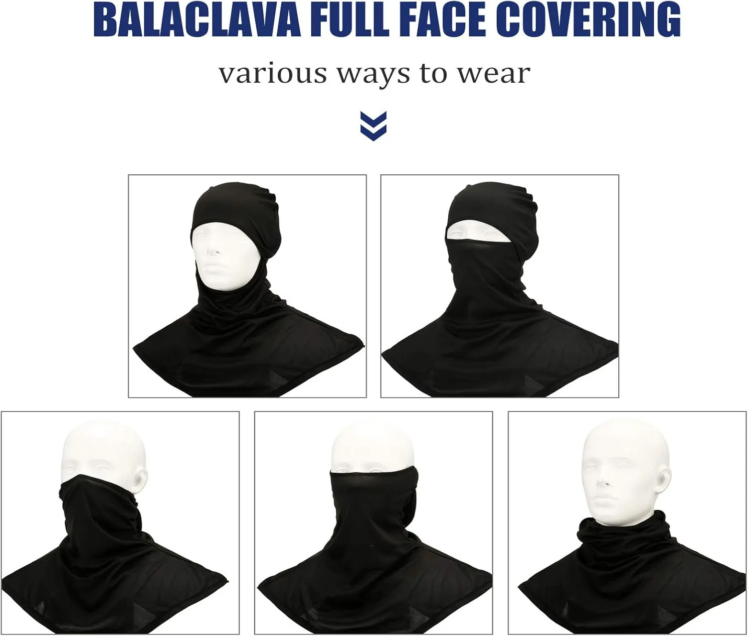 SATINIOR 3 Piece Balaclava Face Cover Sun Protection Neck Cover Summer Balaclava Motorcycle Face Mask for Men Women