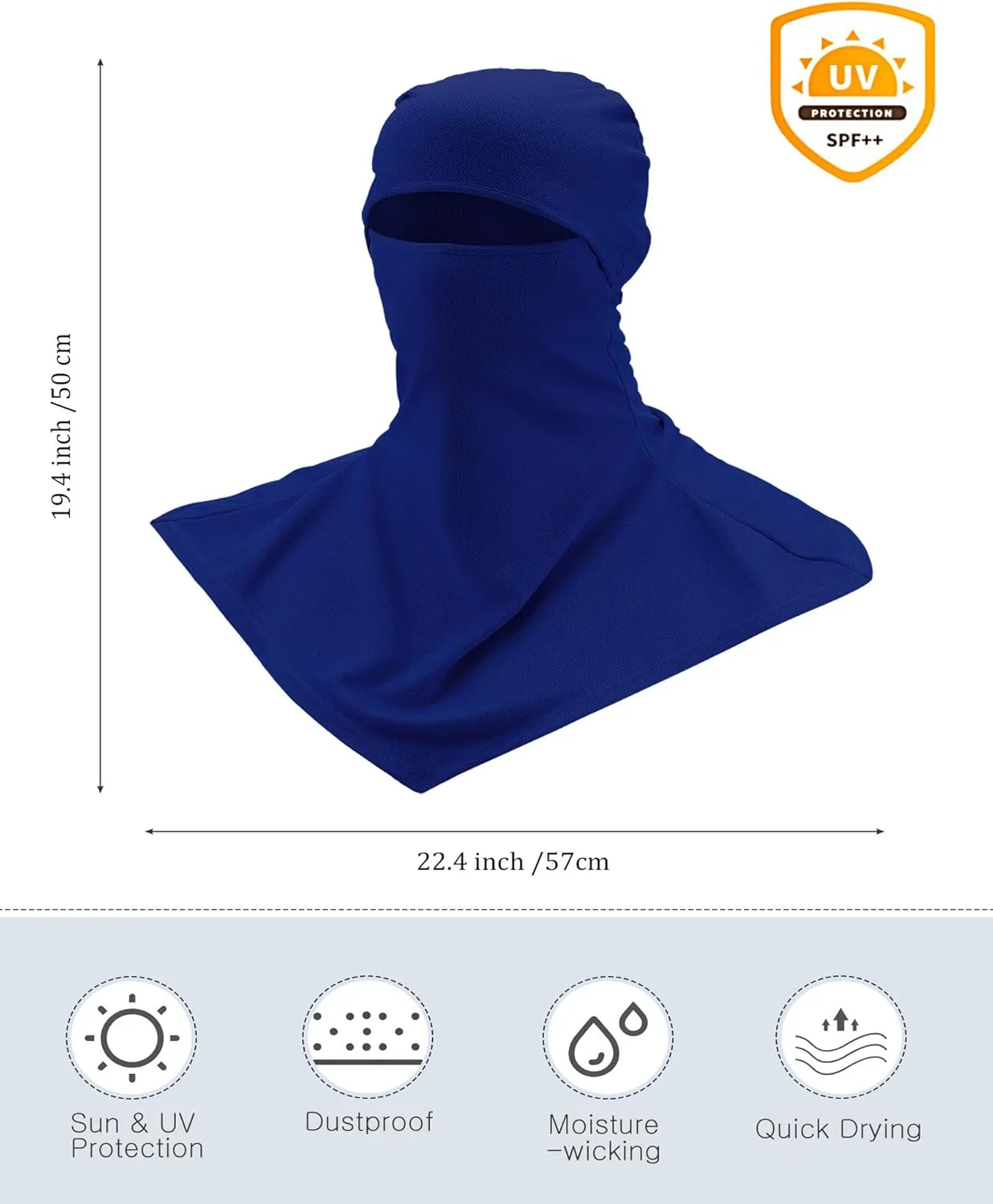 SATINIOR 3 Piece Balaclava Face Cover Sun Protection Neck Cover Summer Balaclava Motorcycle Face Mask for Men Women