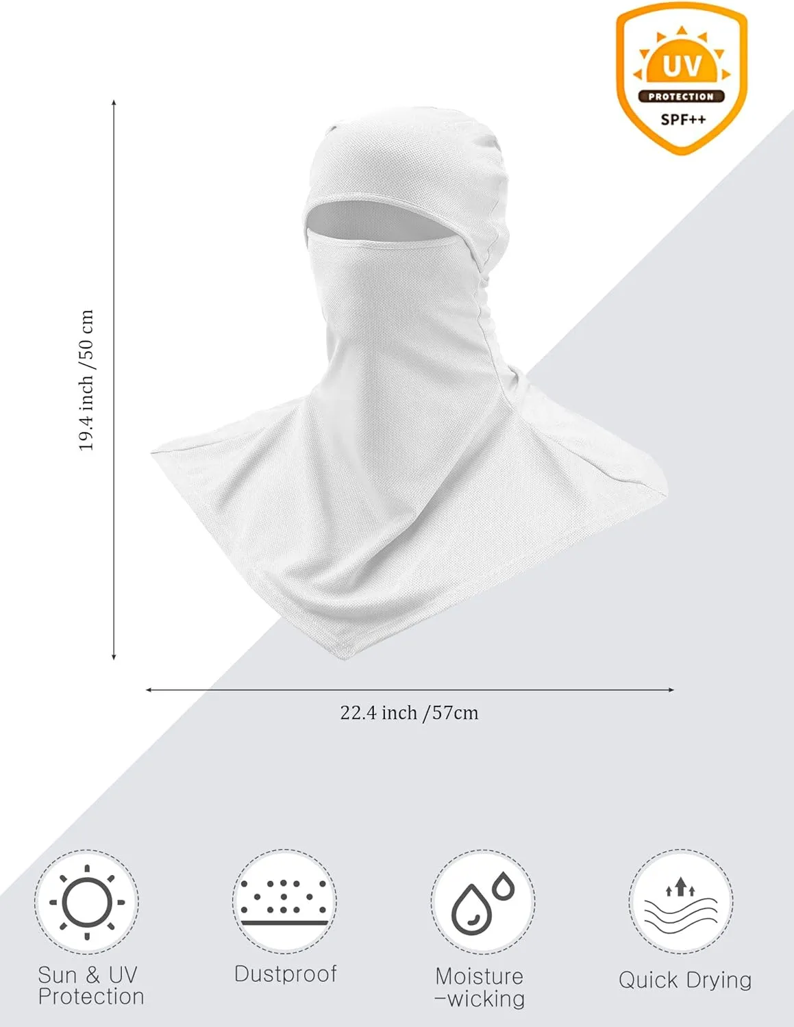 SATINIOR 3 Piece Balaclava Face Cover Sun Protection Neck Cover Summer Balaclava Motorcycle Face Mask for Men Women