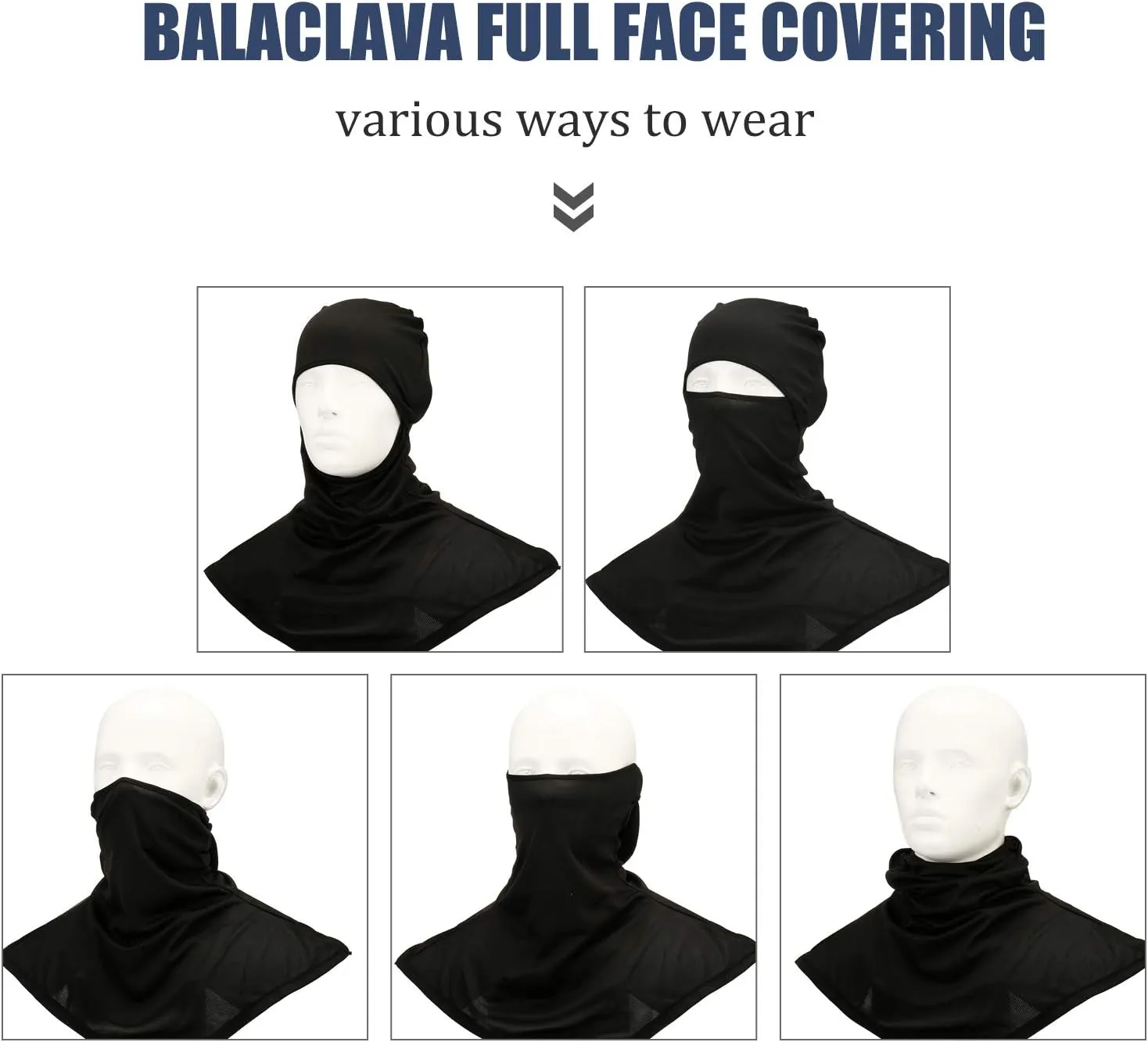 SATINIOR 3 Piece Balaclava Face Cover Sun Protection Neck Cover Summer Balaclava Motorcycle Face Mask for Men Women