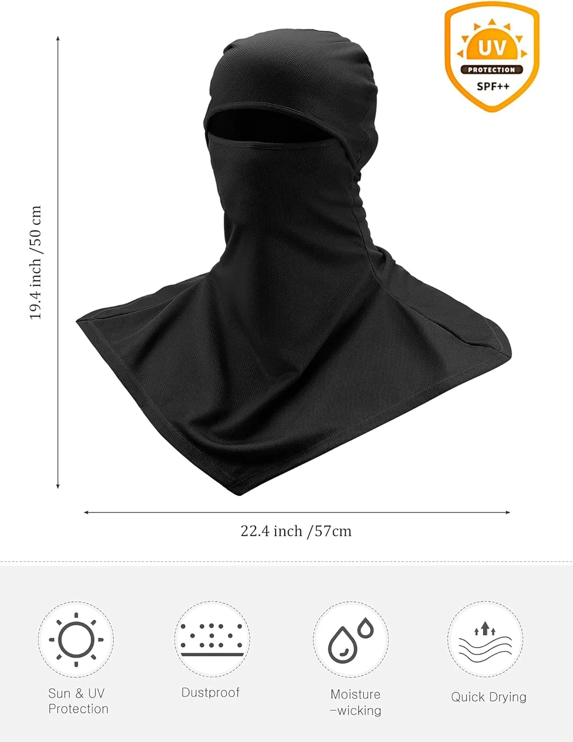 SATINIOR 3 Piece Balaclava Face Cover Sun Protection Neck Cover Summer Balaclava Motorcycle Face Mask for Men Women