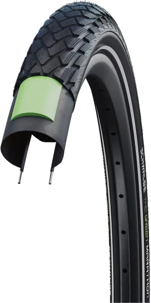 Schwalbe Green Marathon Tire - 26 x 1.75, Clincher, Wire, Black/Reflective, Performance Line, GreenGuard, TwinSkin,