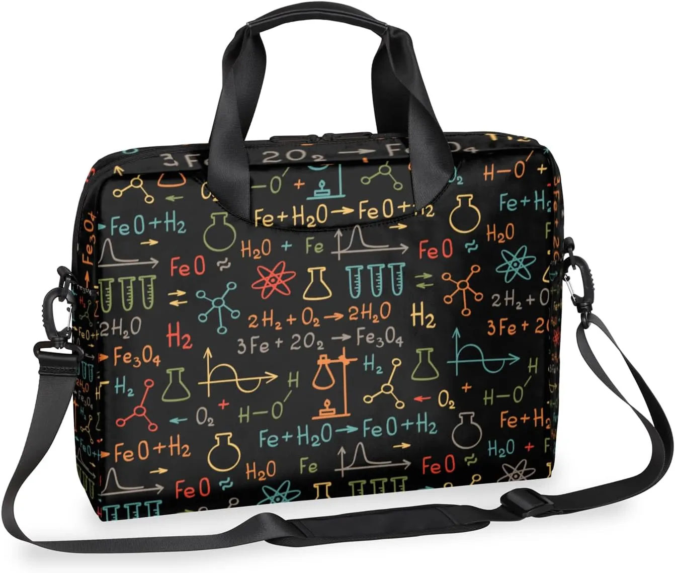 Science 14 15 15.6 inch Laptop Briefcase Shoulder Bag Physics Math Chemistry Formula Waterproof Travel Laptop Sleeve Case Work Computer Cover Carrying Bag