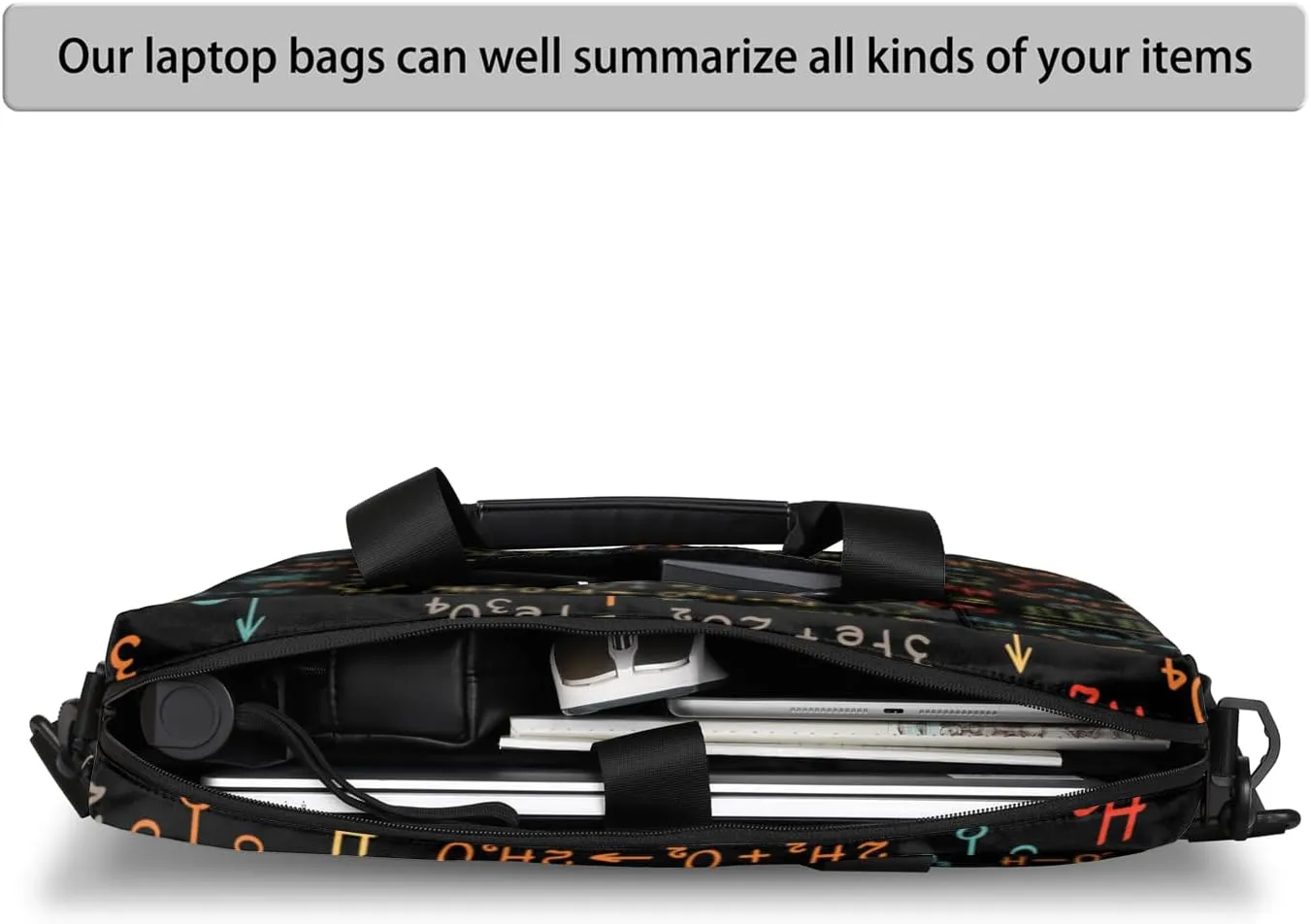 Science 14 15 15.6 inch Laptop Briefcase Shoulder Bag Physics Math Chemistry Formula Waterproof Travel Laptop Sleeve Case Work Computer Cover Carrying Bag