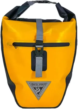 Seattle Sports Co Titan Pannier Waterproof Bike Bag Bicycle Pannier for Larger Bike Racks with Extra Hooks, Reflective Patches and Large Pocket (20 L)
