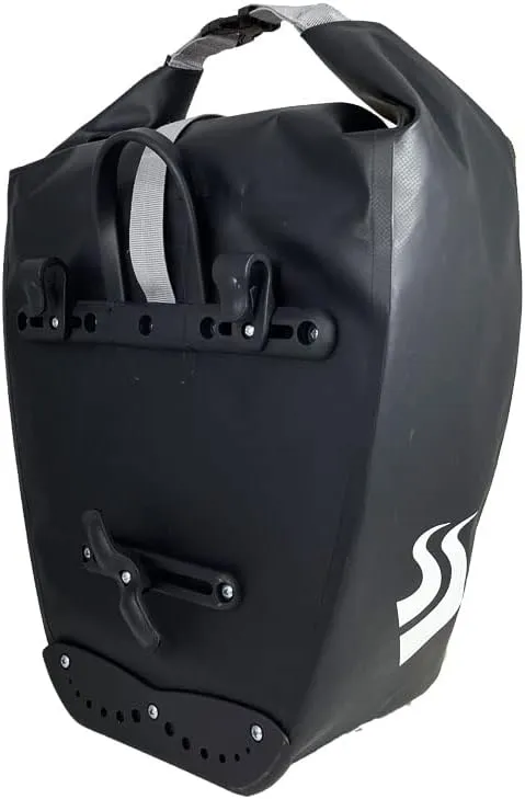 Seattle Sports Co Titan Pannier Waterproof Bike Bag Bicycle Pannier for Larger Bike Racks with Extra Hooks, Reflective Patches and Large Pocket (20 L)