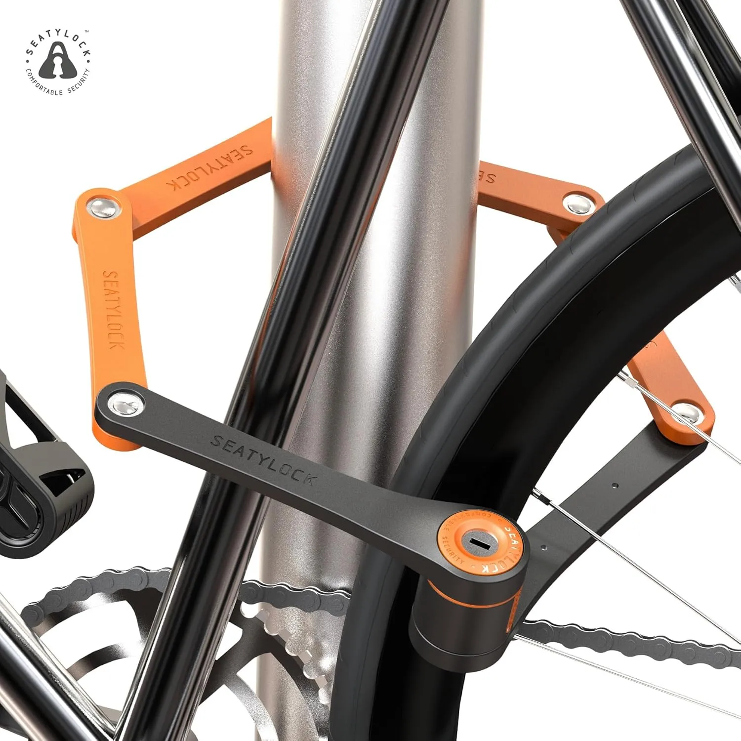 Seatylock FoldyLock Compact Folding Bike Lock - Award Winning Patented Lightweight High Security Bicycle Lock - Heavy Duty Anti Theft Smart Secure Guard with Keys & Case for Bikes or Scooters