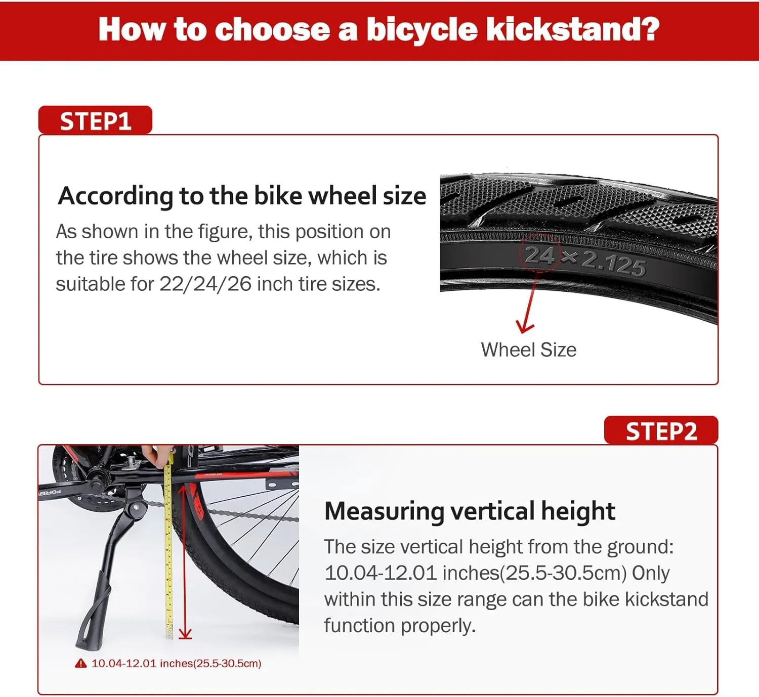 SEISSO Aluminum Alloy Bicycle Kickstand for 22-26 Inch Wheel Mountain/Road Bikes