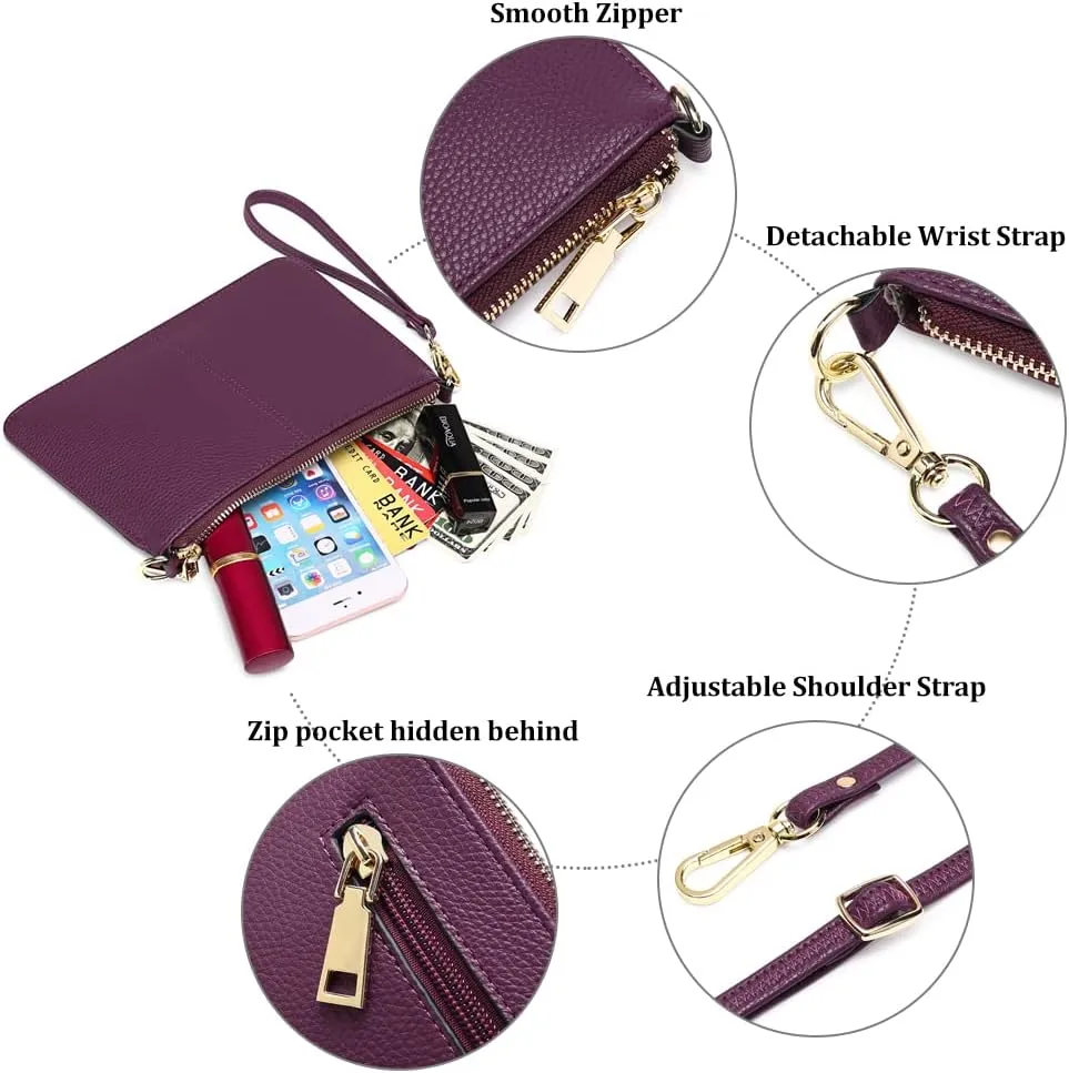 SENDEFN Leather Wristlet Clutch Small Women Crossbody Shoulder Bag Wallet Purses RIFD Card Slots