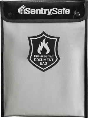 SentrySafe Fire and Water Resistant Portable Bag with Zipper for Money or Document Storage, FBWLZ0SSC