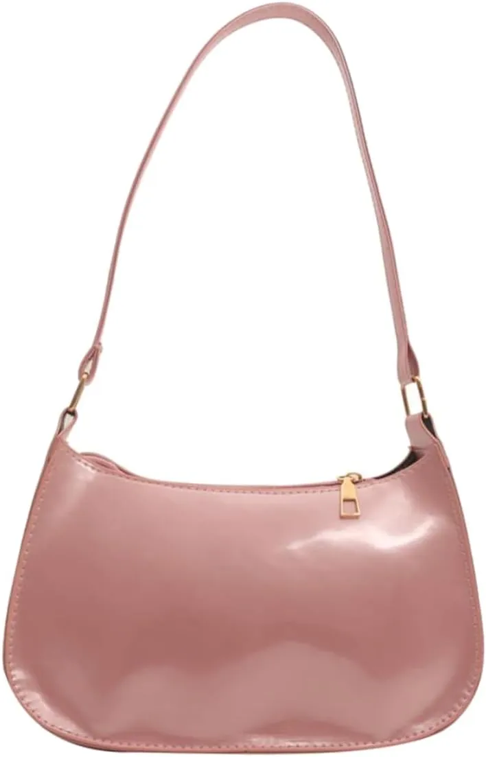 Shiny Clutch Purse for Women Genuine Leather Evening Handbag Mini Hobo Armpit Shoulder Bag for Formal Events or Parties