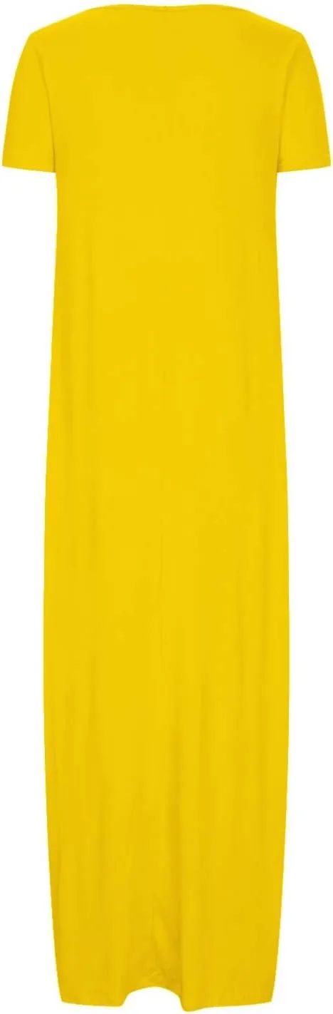 Shirt Dresses for Women Plus Size Casual Short Sleeve Maxi Sundresses Loose Fit Elegant Summer Beach Long Dress