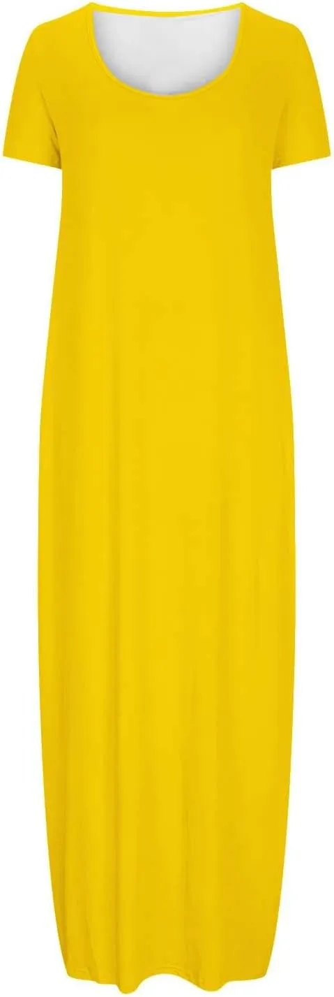 Shirt Dresses for Women Plus Size Casual Short Sleeve Maxi Sundresses Loose Fit Elegant Summer Beach Long Dress