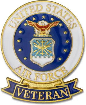 SHOP AWARDS AND GIFTS United States US Veteran Lapel Pin, Retirement and Service, 1-1/8 inch