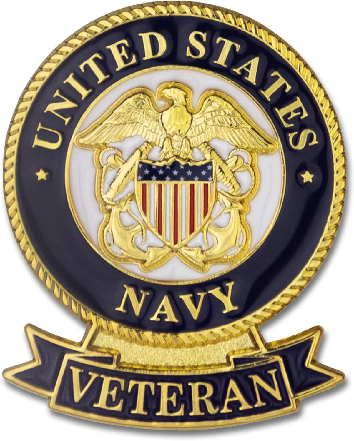 SHOP AWARDS AND GIFTS United States US Veteran Lapel Pin, Retirement and Service, 1-1/8 inch