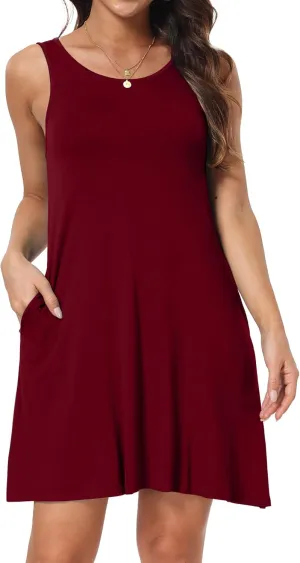 Short/Long Sleeve Women's Cold Shoulder Dress with Pockets Casual Swing T-Shirt Dresses
