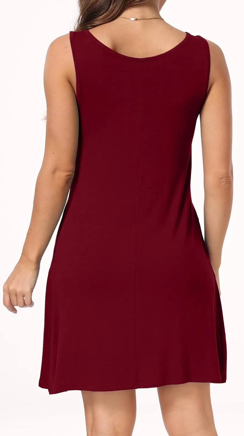Short/Long Sleeve Women's Cold Shoulder Dress with Pockets Casual Swing T-Shirt Dresses