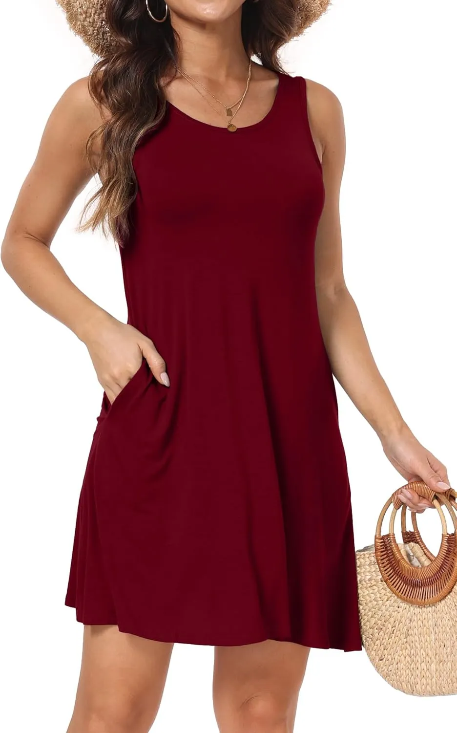 Short/Long Sleeve Women's Cold Shoulder Dress with Pockets Casual Swing T-Shirt Dresses