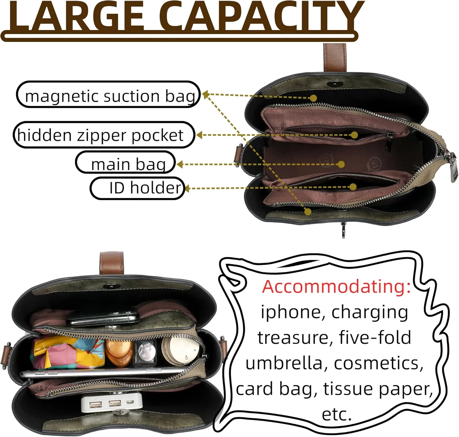 Shoulder Crossbody Bag Women's Flap Locking Handbag Classic Vintage Purse