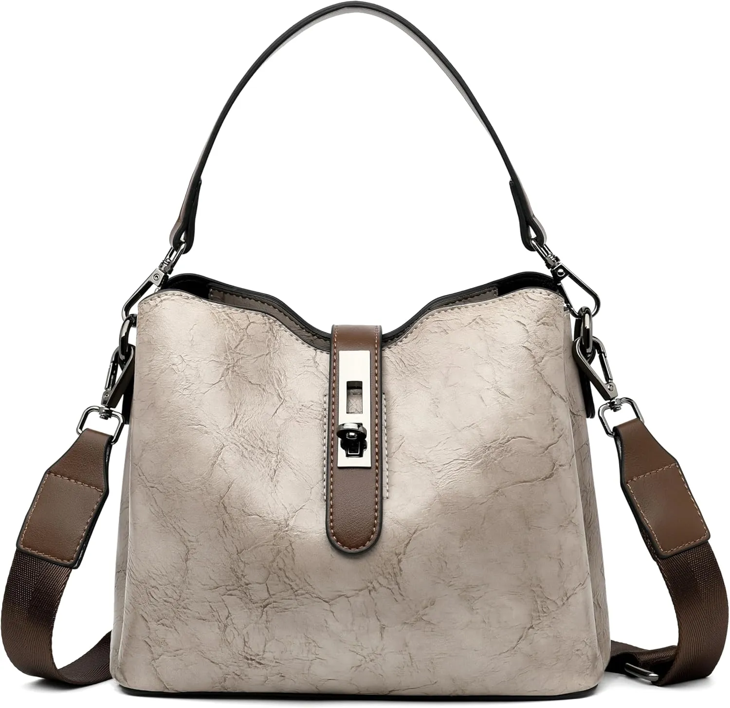 Shoulder Crossbody Bag Women's Flap Locking Handbag Classic Vintage Purse