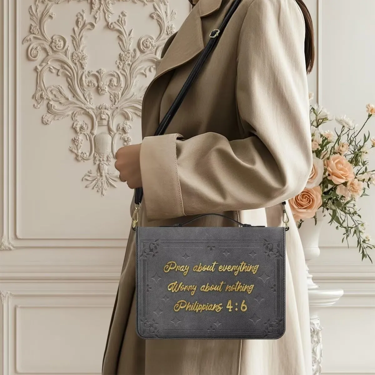 Shoulder Strap Bag for Women Bible Bag for Women Bible Cover Bible Case with Handle Zipper Handbag Gift for Mom